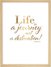 Obraz Life is a journey 30x40cm gold