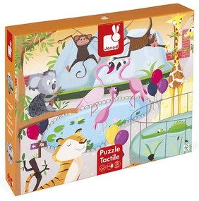 Puzzle dotykové Deň v zoologickej záhrade - s textúrou 20 dielov