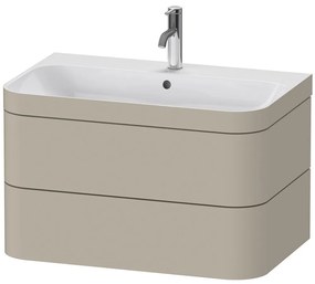 DURAVIT Happy D.2 Plus c-bonded závesná skrinka s nábytkovým umývadlom s otvorom, 2 zásuvky, 775 x 490 x 480 mm, taupe matná lakovaná, HP4637O6060