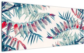 Obraz - Tropické listy (120x50 cm)