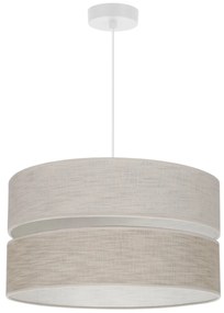 Závesné svietidlo Len, 1x béžové/svetlobéžové textilné tienidlo, (fi 40 cm), w