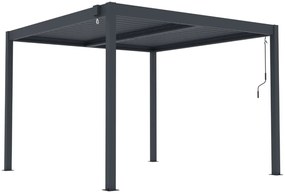 ZÁHRADNÉ KOMBO bioklimatická pergola s lamelami BestBerg BBP-9G + záhradný jedálenský set 4+1 BestBerg BBGF-62BK
