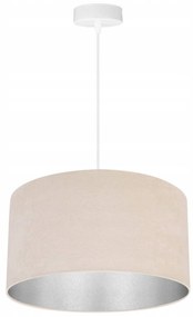 Závesné svietidlo Mediolan, 1x svetlobéžové/chrómové textilné tienidlo, (výber z 2 farieb konštrukcie)