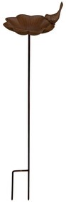Zapichovacie napájadlo pre vtáky Flower, 91x19,5 cm, liatina, hnedá