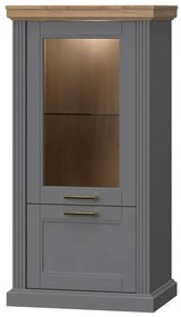 Vitrína Tara-V2S graphite/pacific walnut