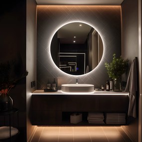 LED zrkadlo okrúhle Romantico ⌀70cm neutrálna biela - dotykový spínač