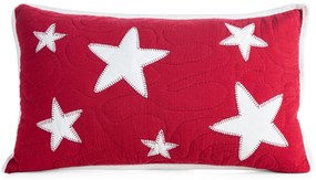 VIANOČNÁ DEKORAČNÁ OBLIEČKA NA VANKÚŠ STAR 1KS 30X50 CM ČERVENÁ