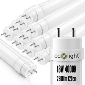 SADA 10x LED trubicové svetlo 120cm 18W 2880lm 4000K