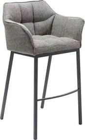 Čalúnená barová stolička THINKTANK  sivý polyester, kovové nohy
