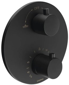 Sapho, RHAPSODY podomietková sprchová termostatická batéria, box, 2 výstupy, čierna matná, RH399B