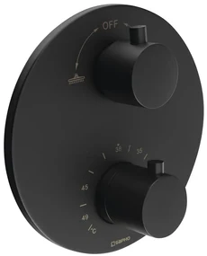 Sapho Sapho, RHAPSODY podomietková sprchová termostatická batéria, box, 2 výstupy, čierna matná, RH399B