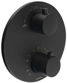 Sapho Sapho, RHAPSODY podomietková sprchová termostatická batéria, box, 2 výstupy, čierna matná, RH399B