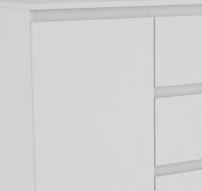 Široká komoda so 4 zásuvkami Carlos, biela, 120 cm