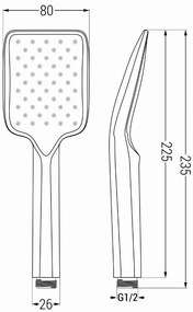 Mexen príslušenstvo - 1-bodový ručný sprchový set R-62, zlatá,  785626052-50