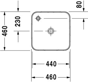 Duravit Starck 1 - Umývadlová misa 460x460 mm, biela 2322460000