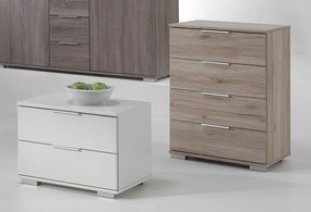 Nočný stolík Easy Plus, 2 zásuvky, alpská biela