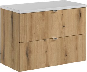 Comad Kúpeľňová skrinka pod doskové umývadlo SET-NOA B White 80 dub coast evoke/biela