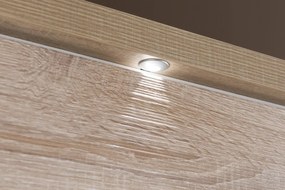 Obývacia stena Caracas kombi 333, dub / biely lesk, s osvetlením