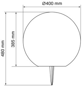 LED RGBW Solárna lampa BALL LED/3,7V 1500 mAh pr. 40 cm IP65 + diaľkové ovládanie