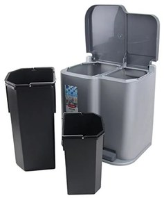 Sivý pedálový odpadkový kôš Curver Duo, 21 l