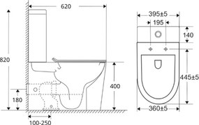 Erga Siena, WC kombi misa s nádržkou vrátane splachovacej súpravy 620x365x820 mm + toaletné sedadlo, čierna matná, ERG-V03-SIENA-RIM-BK