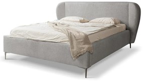 Svetlosivá čalúnená dvojlôžková posteľ s roštom 140x200 cm Makana – Makamii