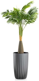 PLASTOVÝ KVETINÁČ STRIPPED 25X42 CM SIVÁ