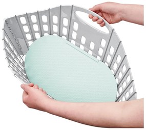 Sivo-zelený skladací kôš na bielizeň Addis Flat Folding Laundry Basket