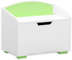 Truhlica na hračky Bb07 bielo-zelená