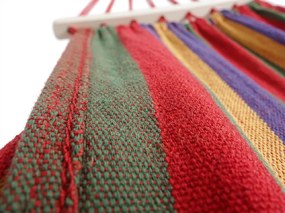 Farebná hojdacia sieť s vankúšom HAMAK pre 2 osoby 190x150 cm