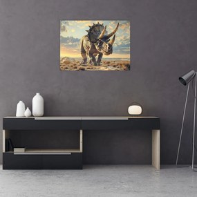 Sklenený obraz - Triceratops (70x50 cm)