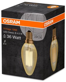 OSRAM LED sviečka E14 4W Vintage filament 824zlatá
