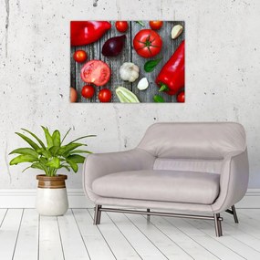 Sklenený obraz zeleniny (70x50 cm)
