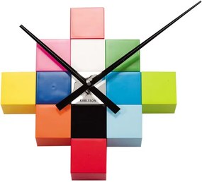 Nástenné hodiny Karlsson 4306, DIY Cubic, farebné