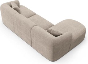 Svetlohnedá menčestrová rohová pohovka (ľavý roh/s leňoškou) Campi – Cosmopolitan Design