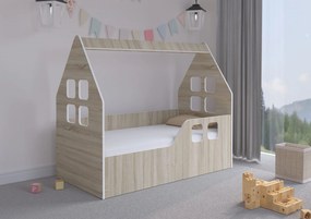 Wooden Toys Detská posteľ DOMEK SONOMA 140x70 (pravá)