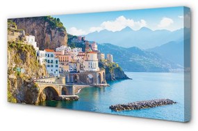 Obraz na plátne Taliansko pobrežie morské stavby 100x50 cm