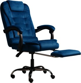 Kancelárske kreslo BOSS s podnožkou - modrá textília