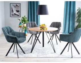 Jedálenský stôl Tetis, priemer 100 cm, dub / čierna