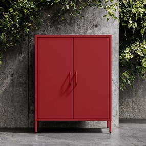 Skrinka do obývačky s policami VITO, 800 x 1015 x 400 mm, Modern: červená farba