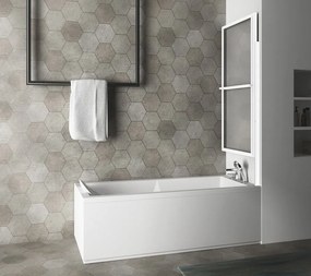 Polysan Polysan, KAGERA vaňová zástena s pneumatickým zdvihom, š.710mm, biela matná, číre sklo, 30336W