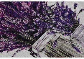 Kúpeľňové predložky vo fialovej a svetlosivej farbe v súprave 2 ks 60x100 cm Purpura – Foutastic