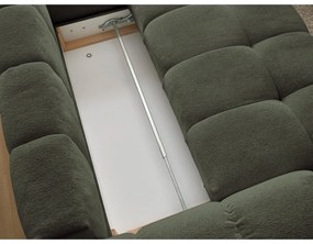 Zelená ženilková rozkladacia/s úložným priestorom rohová pohovka (pravý roh/do L) Everest – Bobochic Paris