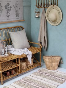 Béžový bavlnený koberec s ornamentami Rug stripes - 70*150 cm