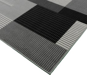 Koberec Lotus 9303 GREY – sivočierny obdĺžnikový koberec Rozmer: 60x90 cm