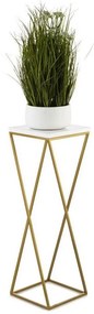 HowHomely Stojan na kvety LOFT 70x24 cm zlatá/biela 10-1631-70-GW-MDF