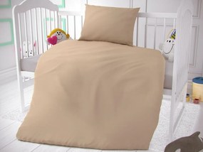 Kvalitex Bavlnené obliečky do detskej postieľky béžové Bavlna, 90x135, 45x60 cm