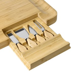 Servírovacia doska ESTERA s príborom, bambusová