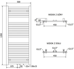 Mexen Hades, vykurovacie teleso 1200 x 500 mm, 562 W, biela, W104-1200-500-00-20