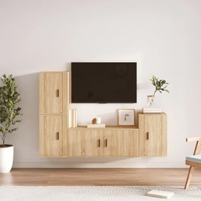 4-dielna súprava TV skriniek dub sonoma spracované drevo 3188601